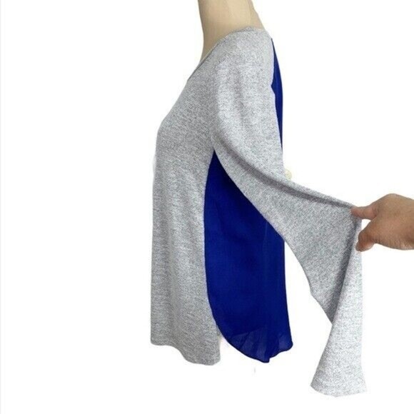 MARKET And SPRUCE Women Top Gray & blue Sz M Pullover - Picture 3 of 12